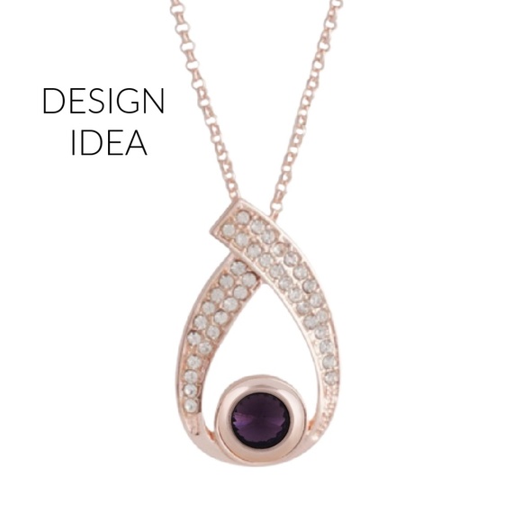 Rose Gold Plated Pendant Necklace Includes 26" Chain and 3 Mini Snaps 12mm Shown - Picture 3 of 4